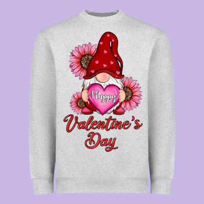 Heavyweight Sweatshirt happy valentines day gnomes with sunflower