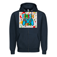 Navy finish him Zipper Hoodie - JahusDesignShop