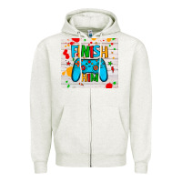 Oatmeal Heather finish him Zipper Hoodie - JahusDesignShop