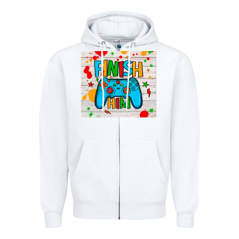 Finish Him Zipper Hoodie by JahusDesignShop | Teevron