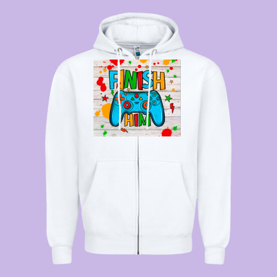 Finish Him Zipper Hoodie Designed By Jahusdesignshop