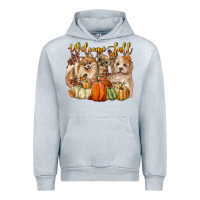 Heather Grey welcome fall with dogs Urban Hoodie - LillyAllenDesigns