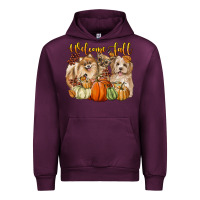 Mauve Wine welcome fall with dogs Urban Hoodie - LillyAllenDesigns
