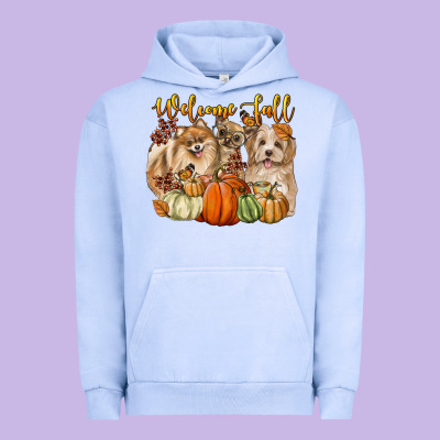 Welcome Fall With Dogs Urban Hoodie Designed By Lillyallendesigns