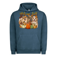 Pigment Midnight Navy welcome fall with dogs Urban Hoodie - LillyAllenDesigns