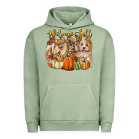 Pigment Oil Green welcome fall with dogs Urban Hoodie - LillyAllenDesigns