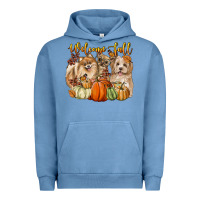 Pigment Pebble Blue welcome fall with dogs Urban Hoodie - LillyAllenDesigns