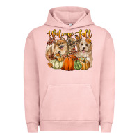 Pigment Salmon welcome fall with dogs Urban Hoodie - LillyAllenDesigns