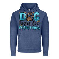 Vintage Denim dog kisses fix everything Vintage Hoodie - MaliasSmallBusiness
