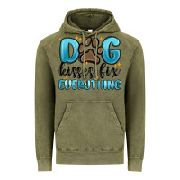Vintage Olive dog kisses fix everything Vintage Hoodie - MaliasSmallBusiness