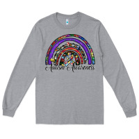 Heather Grey autism awareness Long Sleeve Tee - SublimationCraftShop