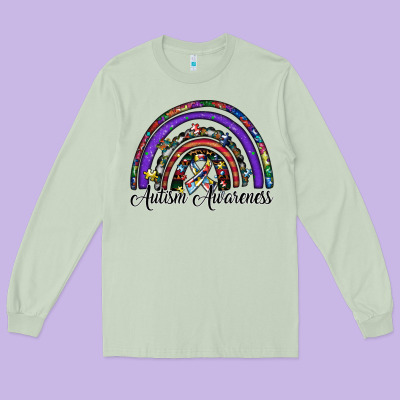 Autism Awareness Long Sleeve Tee Designed By Sublimationcraftshop
