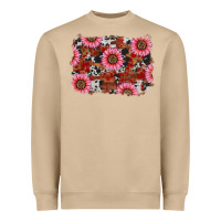 Valentines Day Sunflowers Leopard Cowhide Backgrou Heavyweight Sweatshirt | Teevron