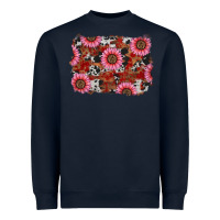 Navy valentines day sunflowers leopard cowhide backgrou Heavyweight Sweatshirt - RanaPortraitStore