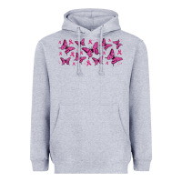 Heather Grey breast cancer butterflies Heavyweight Hoodie - Jasminsmagicworld