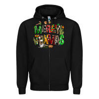 Black christmas texas western Zipper Hoodie - AdoDesignShop