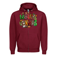 Burgundy christmas texas western Zipper Hoodie - AdoDesignShop