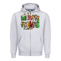 Heather Grey christmas texas western Zipper Hoodie - AdoDesignShop