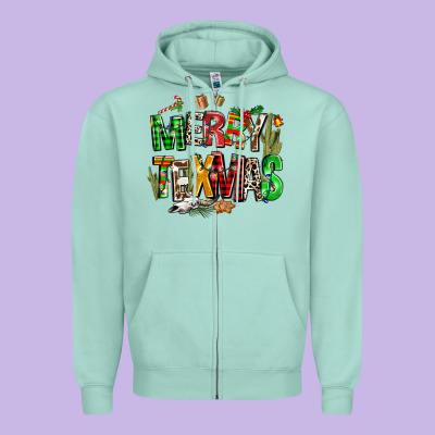 Christmas Texas Western Zipper Hoodie Designed By Adodesignshop