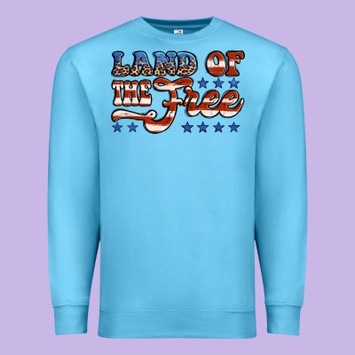 Land Of The Free America Premium Sweatshirt Designed By Jasminsmagicworld