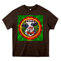 Chocolate Brown christmas baby holstein face Heavy Core Tee - LillyAllenDesigns