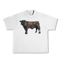 Lunar Rock black angus bull with western patterns Urban Heavy Tee - RanaPortraitStore