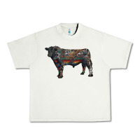 Pistachio black angus bull with western patterns Urban Heavy Tee - RanaPortraitStore