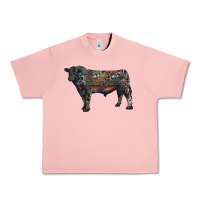 Salmon black angus bull with western patterns Urban Heavy Tee - RanaPortraitStore