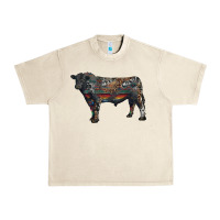 Sandshell black angus bull with western patterns Urban Heavy Tee - RanaPortraitStore