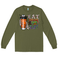 Army Green Eat drink be scary Long Sleeve Tee - CowhideDigitalArt