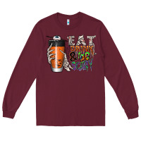 Burgundy Eat drink be scary Long Sleeve Tee - CowhideDigitalArt