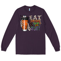 Plum Eat drink be scary Long Sleeve Tee - CowhideDigitalArt