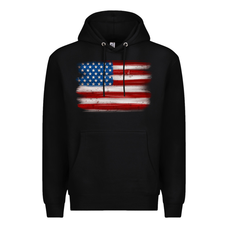 American Flag Distressed Background Premium Hoodie by MaliasSmallBusiness | Teevron