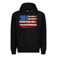 Black american flag distressed background Premium Hoodie - MaliasSmallBusiness