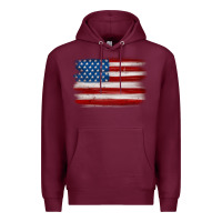 Burgundy american flag distressed background Premium Hoodie - MaliasSmallBusiness