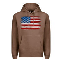 Chestnut american flag distressed background Premium Hoodie - MaliasSmallBusiness