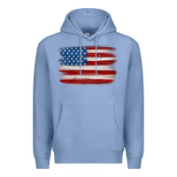Colony Blue american flag distressed background Premium Hoodie - MaliasSmallBusiness