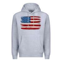 Heather Grey american flag distressed background Premium Hoodie - MaliasSmallBusiness