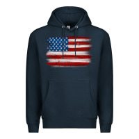 Navy american flag distressed background Premium Hoodie - MaliasSmallBusiness