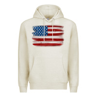 Oatmeal Heather american flag distressed background Premium Hoodie - MaliasSmallBusiness