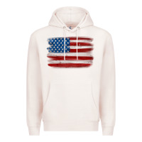Pale Pink american flag distressed background Premium Hoodie - MaliasSmallBusiness