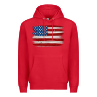 Red american flag distressed background Premium Hoodie - MaliasSmallBusiness
