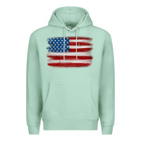 Seafoam american flag distressed background Premium Hoodie - MaliasSmallBusiness