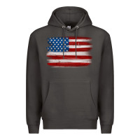 Smoke american flag distressed background Premium Hoodie - MaliasSmallBusiness
