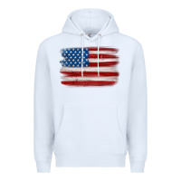 White american flag distressed background Premium Hoodie - MaliasSmallBusiness