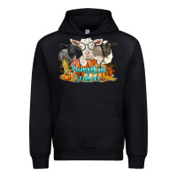 Black pumpkin season with baby sheeps and goat Urban Hoodie - LillyAllenDesigns