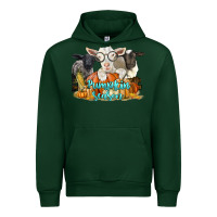 Forest Green pumpkin season with baby sheeps and goat Urban Hoodie - LillyAllenDesigns