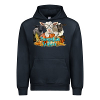 Navy pumpkin season with baby sheeps and goat Urban Hoodie - LillyAllenDesigns