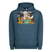 Pigment Midnight Navy pumpkin season with baby sheeps and goat Urban Hoodie - LillyAllenDesigns