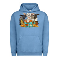 Pigment Pebble Blue pumpkin season with baby sheeps and goat Urban Hoodie - LillyAllenDesigns